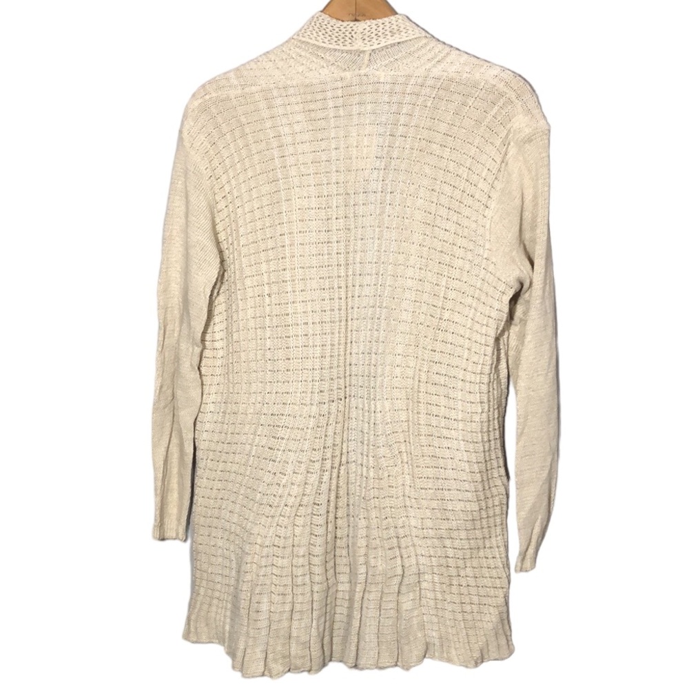 PURA MODA | Women’s Cream L/S Open Front Waterfall Knit Cardigan size XL {NEW} - Picture 12 of 13